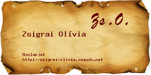 Zsigrai Olívia névjegykártya